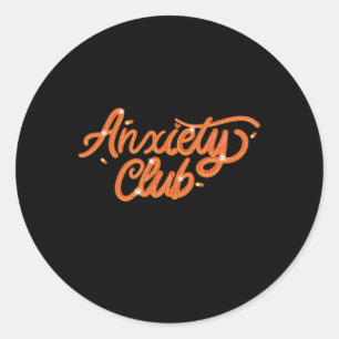 Adesivo Redondo Ansiedade Club - Mental Health S Sticker
