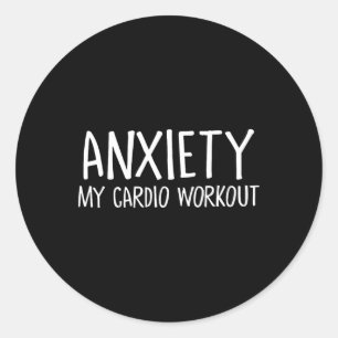 Adesivo Redondo Ansiedade Meu Treino Cardio Alívio de Estresse Eng