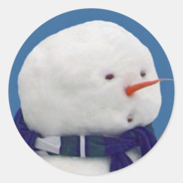 Adesivo Redondo Ansioso Snowman Selfie