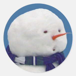 Adesivo Redondo Ansioso Snowman Selfie