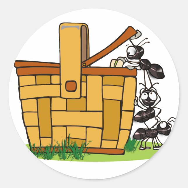 Adesivo Redondo Ant Picnic Basket (Frente)