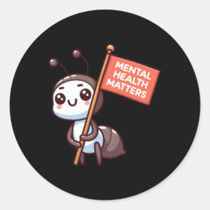 Adesivo Redondo Ant Sticker do Dia Mundial da Saúde Mental