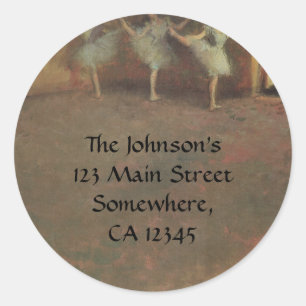 Adesivo Redondo Antes do Balé de Edgar Degas, Vintage Fine Art