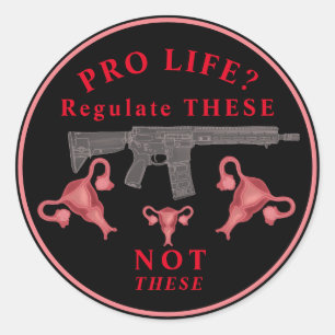 Adesivo Redondo Anti-Assault Gun Pro Choice Classic Round Sticker
