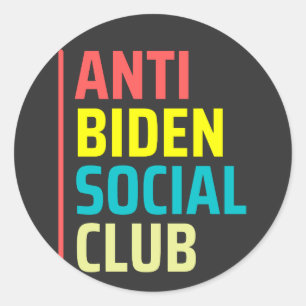 Adesivo Redondo Anti Biden Social Club