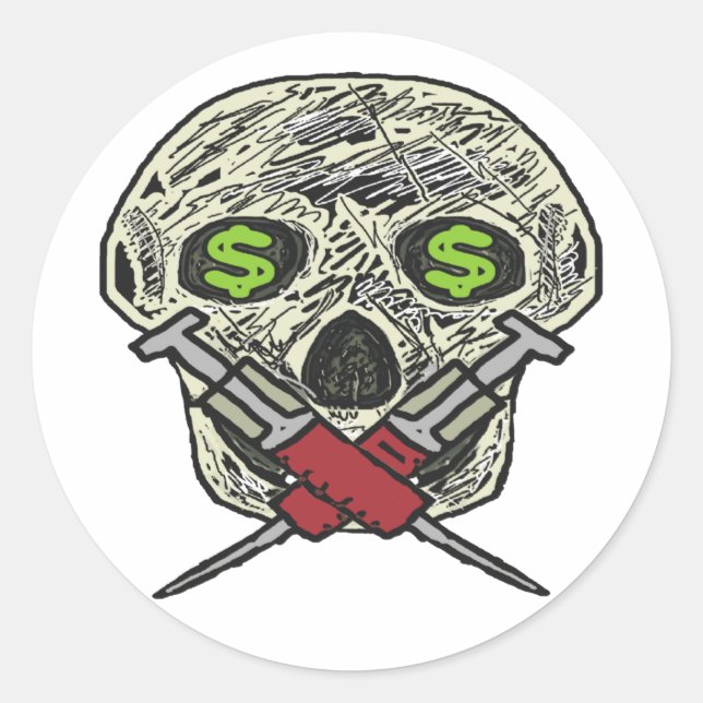 Adesivo Redondo Anti-Big Pharma (Frente)