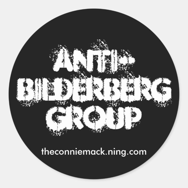 Adesivo Redondo Anti-Bilderberg II Sticker (Frente)