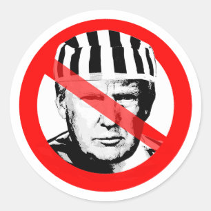 Adesivo Redondo Anti Donald Trump Prisioneiro Atravessou A Cara