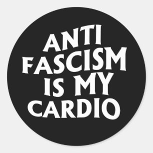 Adesivo Redondo Anti-fascismo é meu Cardio
