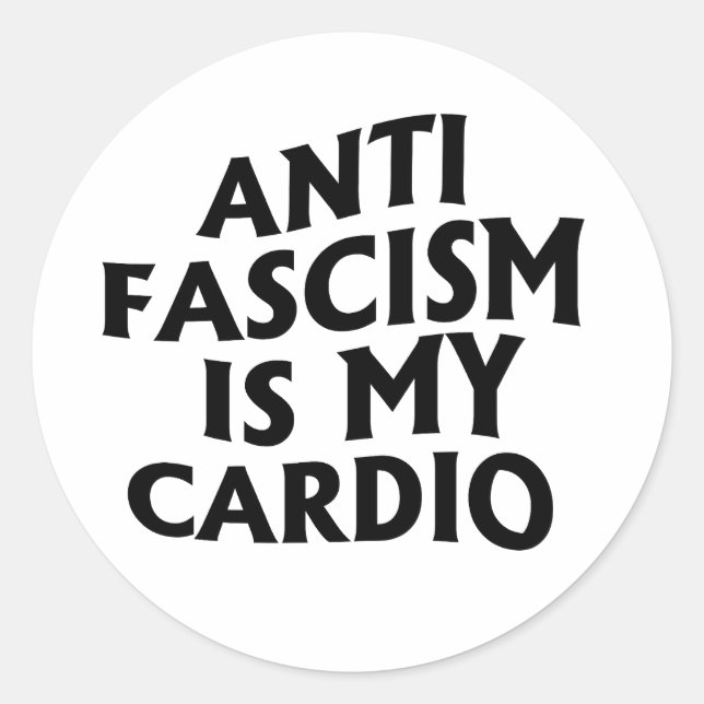 Adesivo Redondo Anti-fascismo é meu Cardio (Frente)