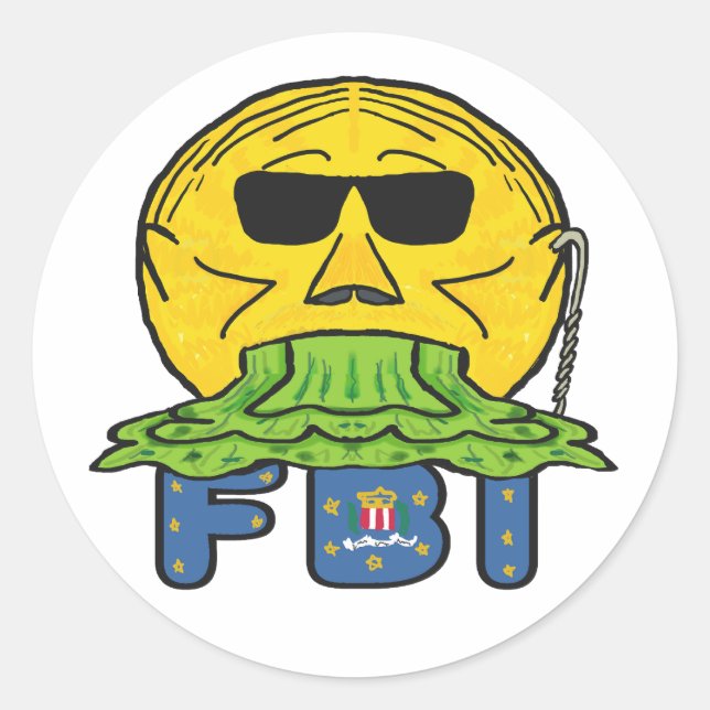 Adesivo Redondo Anti-FBI (Frente)