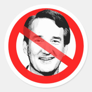 Adesivo Redondo Anti Glenn Youngkin Atravessou o Rosto