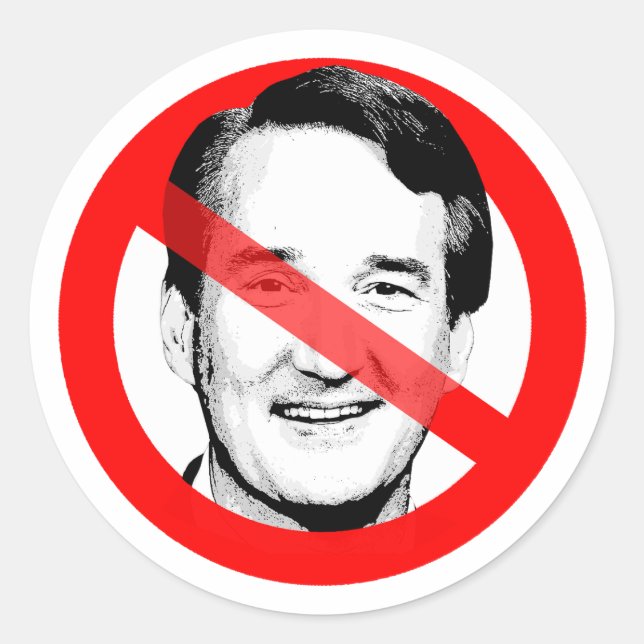 Adesivo Redondo Anti Glenn Youngkin Atravessou o Rosto (Frente)