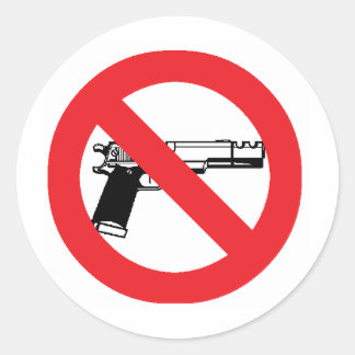 Adesivo Redondo Anti-Gun Sticker