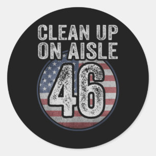 Adesivo Redondo Anti Joe Biden Trump 2024 Back America Clean Up On