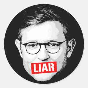 Adesivo Redondo Anti Mike Johnson Liar Sticker