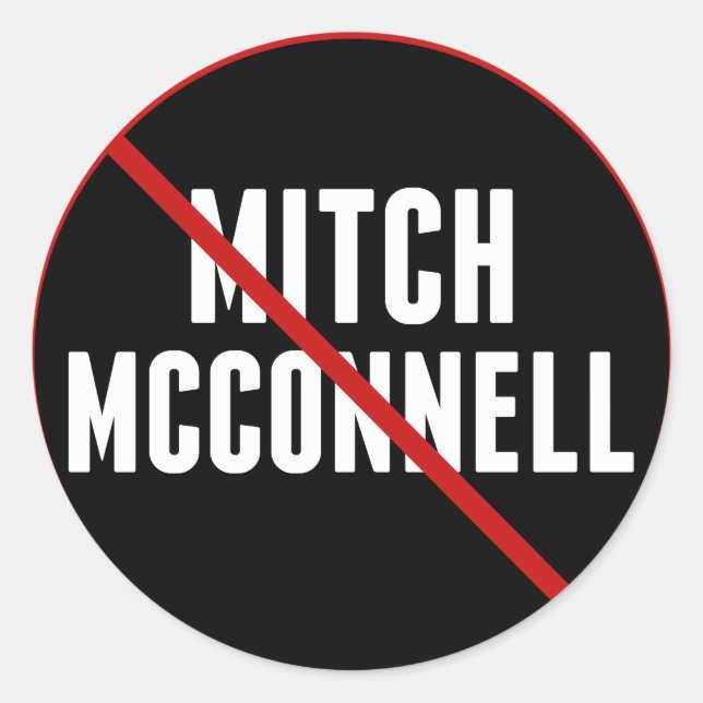 Adesivo Redondo Anti Mitch McConnell (Frente)