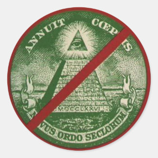 Adesivo Redondo Anti-New World Order Sticker