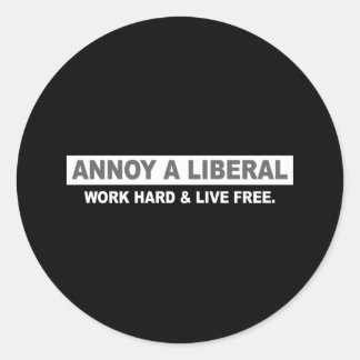 ADESIVO REDONDO ANTI-OBAMA - ANOIE UM LIBERAL. DURO DE TRABALHO E