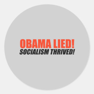 Adesivo Redondo Anti-Obama Bumpersticker - o socialismo prosperou