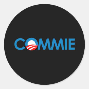 Adesivo Redondo Anti-Obama - Commie