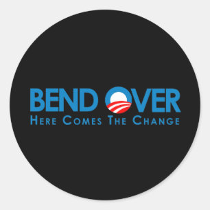 Adesivo Redondo Anti-Obama - curvatura sobre para a mudança