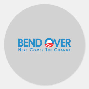 Adesivo Redondo Anti-Obama - curvatura sobre para a mudança