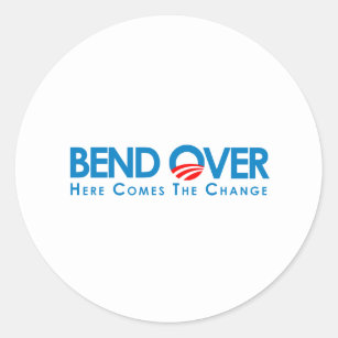 Adesivo Redondo Anti-Obama - curvatura sobre para a mudança