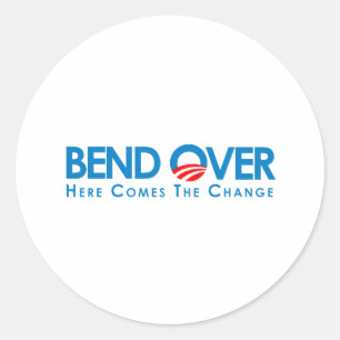 Adesivo Redondo Anti-Obama - curvatura sobre para a mudança