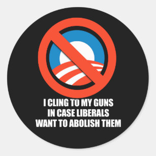 Adesivo Redondo Anti-Obama - eu adiro-me a minhas armas caso que