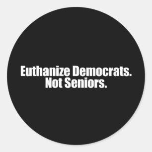 Adesivo Redondo Anti-Obama - euthanize democratas. não mais velho