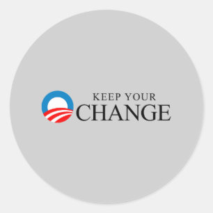 Adesivo Redondo Anti-Obama - mantenha seu preto da mudança