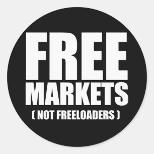 Adesivo Redondo Anti-Obama - Mercados Livres não Freeloaders branc