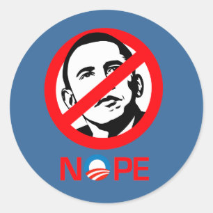 Adesivo Redondo Anti-Obama - Não