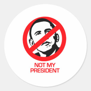 Adesivo Redondo Anti-Obama - não meu presidente