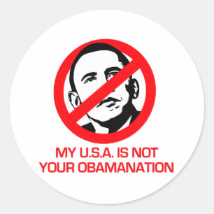 Adesivo Redondo Anti-Obama - não seu Obamanation
