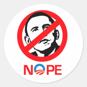 Adesivo Redondo Anti-Obama - Nope