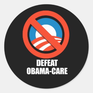 Adesivo Redondo Anti-Obama - obama-cuidado da derrota