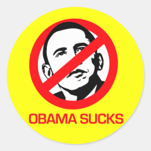 Adesivo Redondo Anti-Obama - Obama Sucks