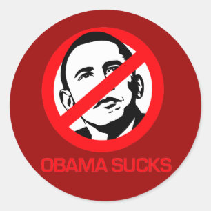 Adesivo Redondo Anti-Obama - Obama suga
