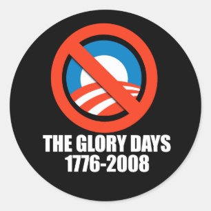 Adesivo Redondo ANTI-OBAMA- os dias da glória - 1776-2008