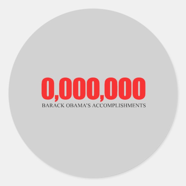 Adesivo Redondo Anti-Obama - Realizações de Obama 2 (Frente)