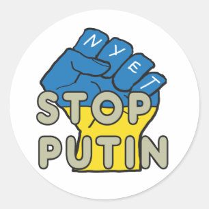 Adesivo Redondo Anti-Putin