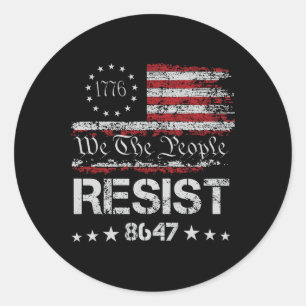 Adesivo Redondo Anti Trump 8647 Resist Impeach Trump Impeach 47 86
