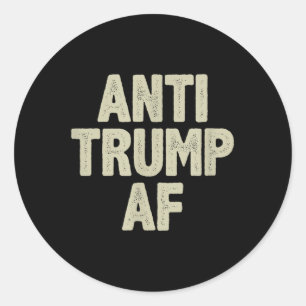 Adesivo Redondo Anti Trump Af - Estilo de Vintagem -