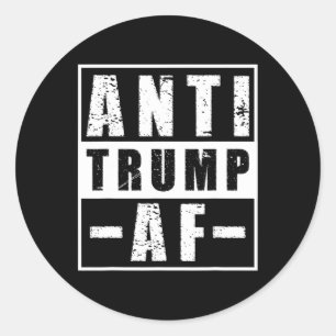 Adesivo Redondo Anti-Trump Af Shirt Bold Liberal Humor Político P