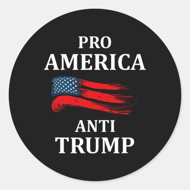 Adesivo Redondo Anti-Trump Anti-Trump 2024 American Usa Flag (Frente)