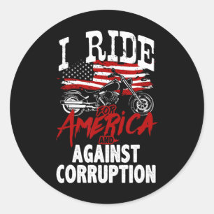 Adesivo Redondo Anti-Trump Biker Resiste Contra Protesto de Corrup