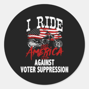 Adesivo Redondo Anti-Trump Biker Resiste Contra Supressão Eleitora