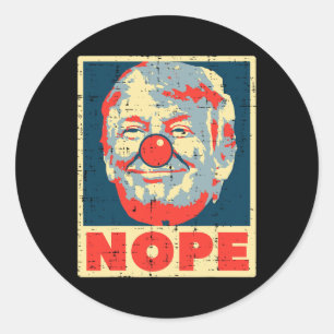 Adesivo Redondo Anti Trump Clowage Retro Impeach No Donald
